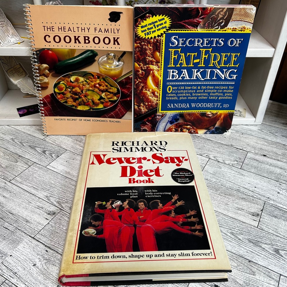 Vintage Health Cookbook & Diet Books Lot 1980s-1990s Richard Simmons Baking +